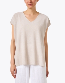 Front image thumbnail - Eileen Fisher - Beige Knit Top