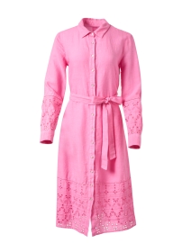 Aurora Pink Linen Shirt Dress