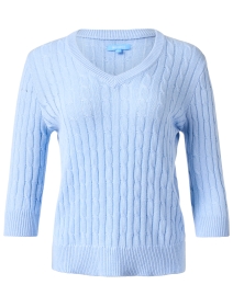 Product image thumbnail - Burgess - Vanessa Blue Cotton Cashmere Sweater