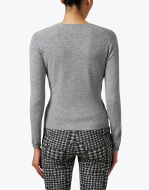 Back image thumbnail - Allude - Grey Wool Cashmere Wrap Sweater 