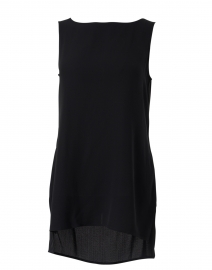 Product image thumbnail - Eileen Fisher - Black Essential Silk Georgette Crepe Shell