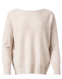 Product image thumbnail - Vince - Beige Cashmere Boat Neck Sweater