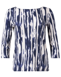 Product image thumbnail - Majestic Filatures - Navy and White Print Top