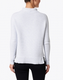 Back image thumbnail - Kinross - Grey Garter Stitch Cotton Sweater