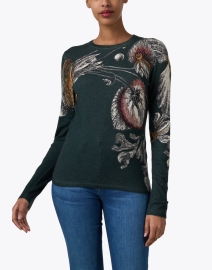 Front image thumbnail - Jason Wu Collection - Seagreen Jellyfish Printed Sweater
