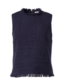 Twiggy Navy Cotton Boucle Top