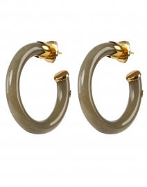 Product image thumbnail - Gas Bijoux - Creole Gray Resin Hoop Earrings