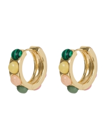 Product image thumbnail - Mignonne Gavigan - Petra Gold Multi Stone Huggie Hoop Earrings