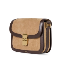 Front image thumbnail - A.P.C. - Grace Beige and Brown Leather Crossbody Bag 