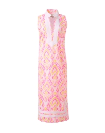 Pink Ikat Print Cotton Tunic Dress