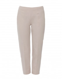 Audrey Pale Beige Stretch Cotton Capri Pant