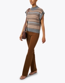 Look image thumbnail - Repeat Cashmere - Grey Multi Chevron Intarsia Sweater