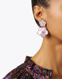 Look image thumbnail - Mignonne Gavigan - Paloma Lilac Flower Drop Earrings