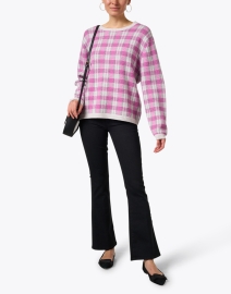 Look image thumbnail - Jumper 1234 - Pink and Grey Tartan Wool Cashmere Sweater