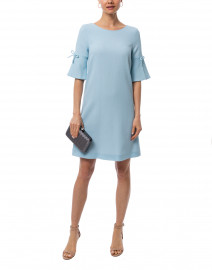 Irinna Pale Blue Wool Crepe Tunic Dress