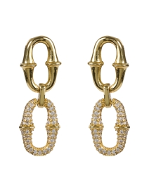 Gold Pave Link Drop Earrings