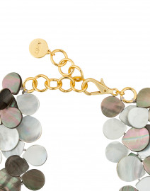 Back image thumbnail - Nest - Grey Mother of Pearl Cluster Necklace
