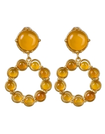 Gold and Yellow Onyx Earrings