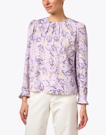 Front image thumbnail - Marc Cain - Purple Floral Blouse