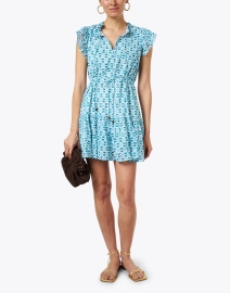 Look image thumbnail - Oliphant - Turquoise Print Cotton Mini Dress
