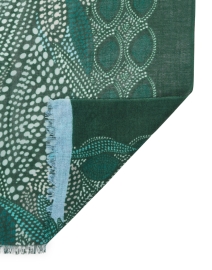 Extra_1 image thumbnail - Kinross - Green Print Silk Cashmere Scarf