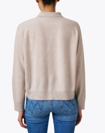 Back image thumbnail - Repeat Cashmere - Sand Cashmere Henley Sweater