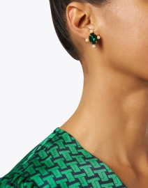 Look image thumbnail - Jennifer Behr - Birdie Green Crystal Stud Earrings