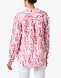 Back image thumbnail - 120% Lino - Pink Print Linen Shirt