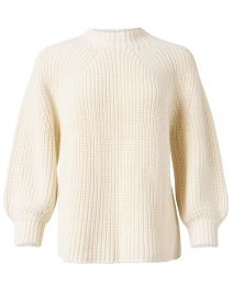 Cream Cotton Ribbed Sweater