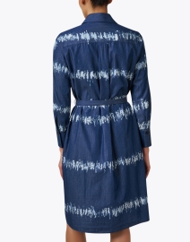 Back image thumbnail - Piazza Sempione - Blue Striped Shirt Dress