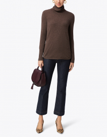 Brown Cashmere Sweater with Side Zips
