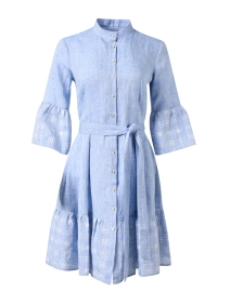 Blue Linen Chambray Shirt Dress