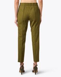 Back image thumbnail - Lafayette 148 New York - Gramercy Olive Green Stretch Pintuck Pant