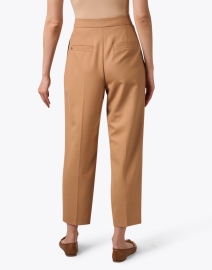 Back image thumbnail - Marc Cain - Brown Wool Blend Pleated Pant