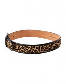 Fabric image thumbnail - W. Kleinberg - Leopard Calf Hair Belt with Black Leather Piping