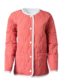 Coral and Blue Reversible Quilted Jacket