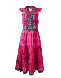 Annabelle Pink and Green Cotton Silk Dress
