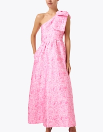 Front image thumbnail - Abbey Glass - Caroline Pink Jacquard Dress