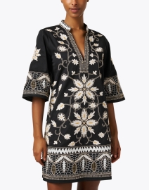 Front image thumbnail - Figue - Lynne Black Floral Embroidered Dress