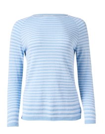 Blue and White Striped Cotton Sweater