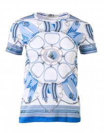 Blue Stirrups Print Cotton T-Shirt