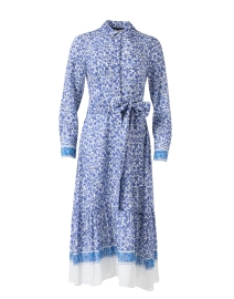 Penelope Blue Floral Cotton Shirt Dress