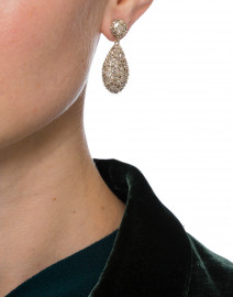 Gold Pave Pod Drop Earrings