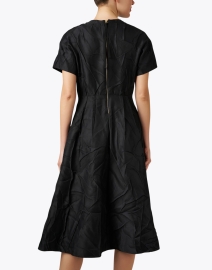 Back image thumbnail - Odeeh - Black Crinkle Fit and Flare Dress