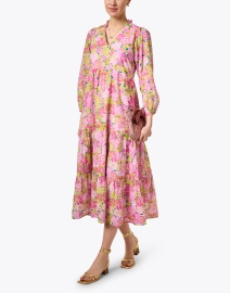 Look image thumbnail - Banjanan - Estelle Pink Floral Tiered Dress