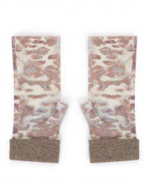 Kinross - Brown Leopard Print Cashmere Gloves