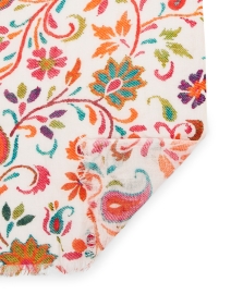 Back image thumbnail - Pashma - Multi Paisley Print Cashmere Silk Scarf