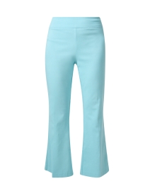 Product image thumbnail - Fabrizio Gianni - Turquoise Stretch Pull On Flared Crop Pant