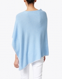Back image thumbnail - Kinross - Blue with Grey Cashmere Poncho