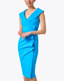 Front image thumbnail - Chiara Boni La Petite Robe - Fiynorc Blue Stretch Jersey Dress